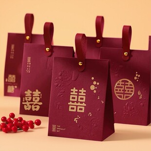 2025新款结婚喜糖盒子婚礼伴手礼喜糖盒礼盒空盒糖果包装盒喜糖袋