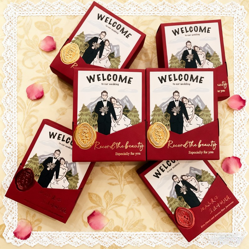 唱片喜糖盒结婚专用易折喜糖袋婚礼高级感桌糖光盘新款糖盒子礼盒
