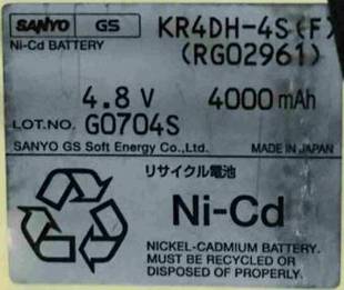 4.8V 4000mAh 充电电池 G1104S KR4DH SANYO RG02961