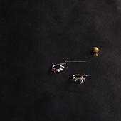 梵树For 简单复古蝴蝶造型耳环 925纯银 handmade 暗恋