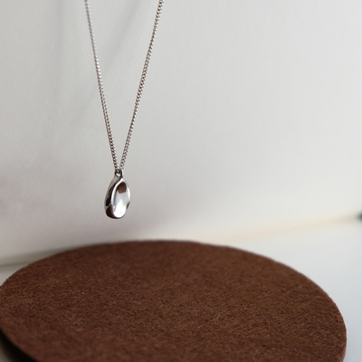 梵树For handmade-《废墟▪光》椭圆形凹凸不规则锁骨链 纯银项链