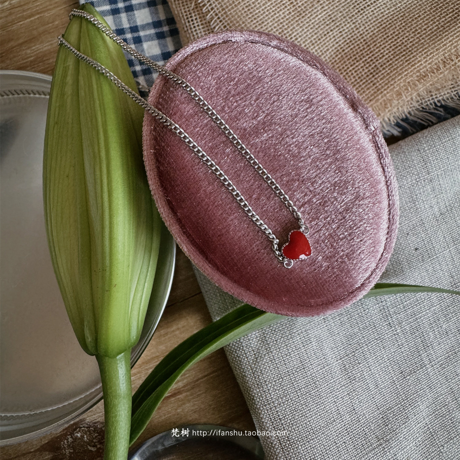 梵树For handmade-《爱的日常》S925新年红色滴油爱心手链