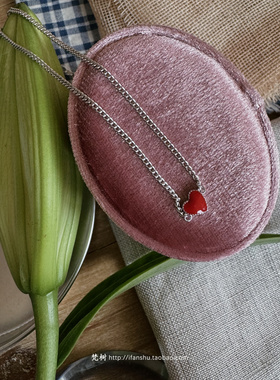 梵树For handmade-《爱的日常》S925纯银 新年红色滴油爱心手链