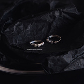 handmade 放慢倍速 999银 梵树For 迷你小爱心排列 细圈耳环