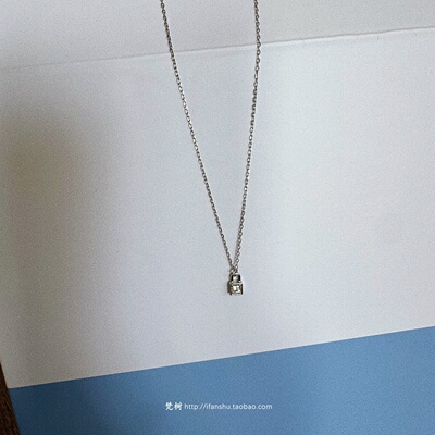 S925银精致迷你小锁项链