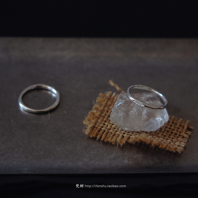 S925纯银不规则边缘闭口戒指