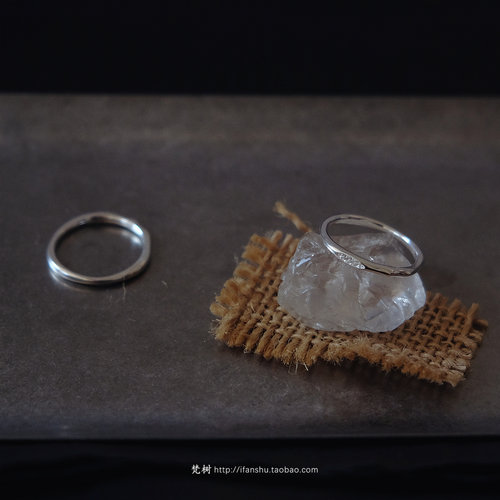 S925纯银不规则边缘闭口戒指