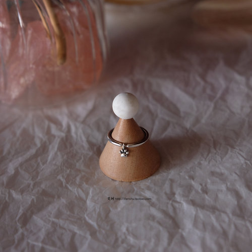 925纯银快乐小爪印戒指