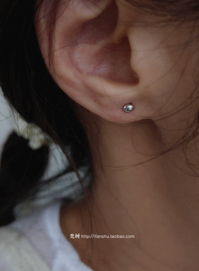 梵树For handmade-《种子》S999银 养耳朵 迷你光亮水滴形耳钉