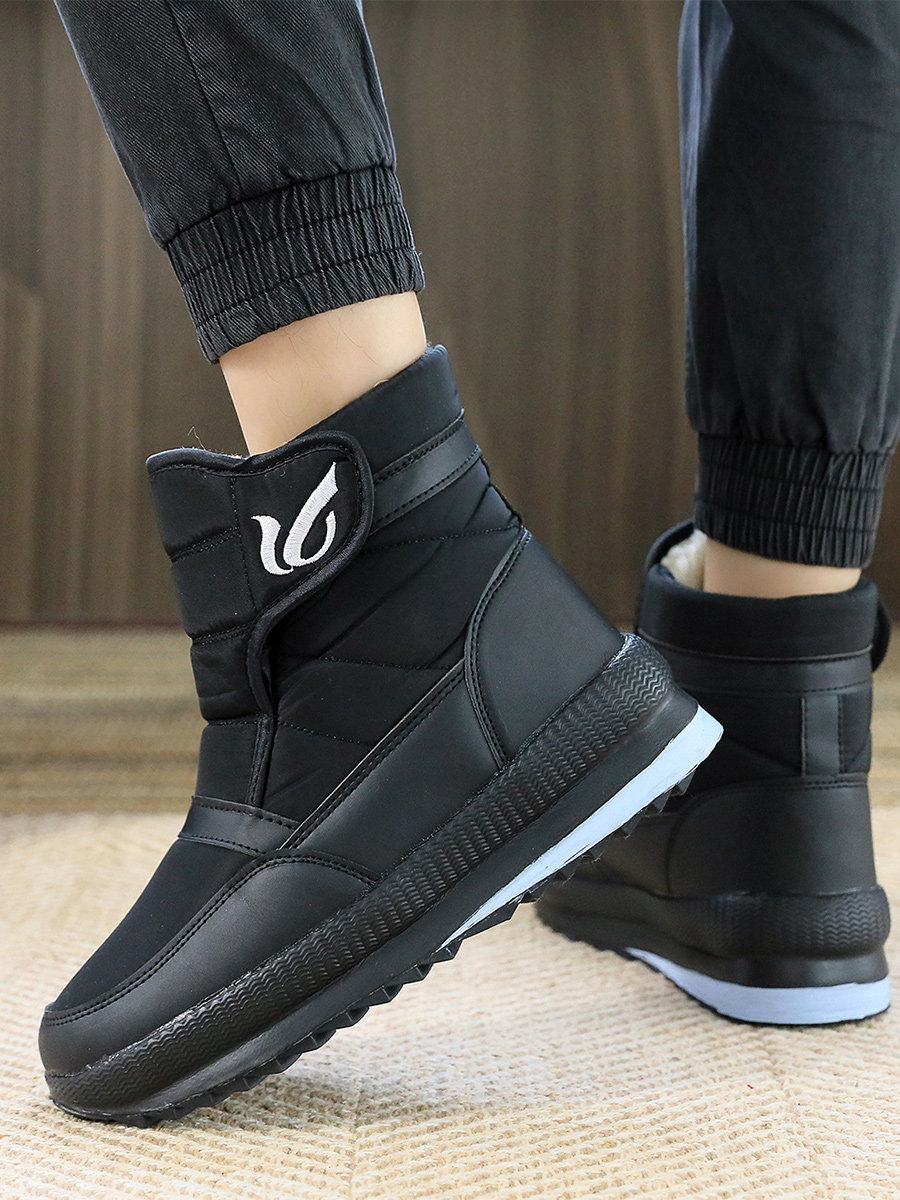 WINTER HIGH-TOP PLUS-SIZE COTTON SHOES MENS SNOW BOOTS MENS HOOK AND LOOP ONE-FOOT SLIP-ON WARM AND VELVET MENS SHOES FOR MIDDLE-AGED AND ELDERLY PEOPLE