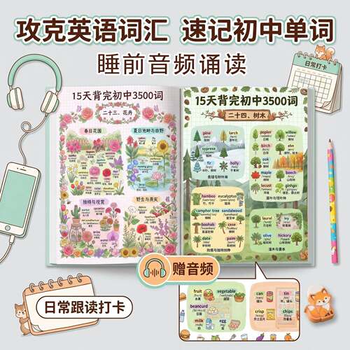 初中英语15天速记3500词高中38天背完3500英语单字漫画图解备考A5