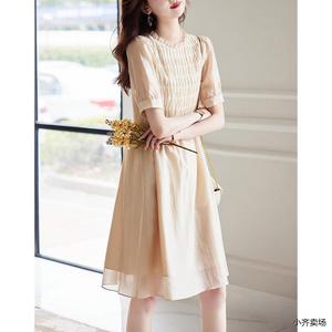 2024新款法式优雅专柜温柔风收腰显瘦感气质度假风慵懒连衣裙