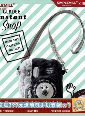 朴坊GLADEE拍立得相机包毛绒手机CCD斜挎收纳可爱复古搞怪零钱包