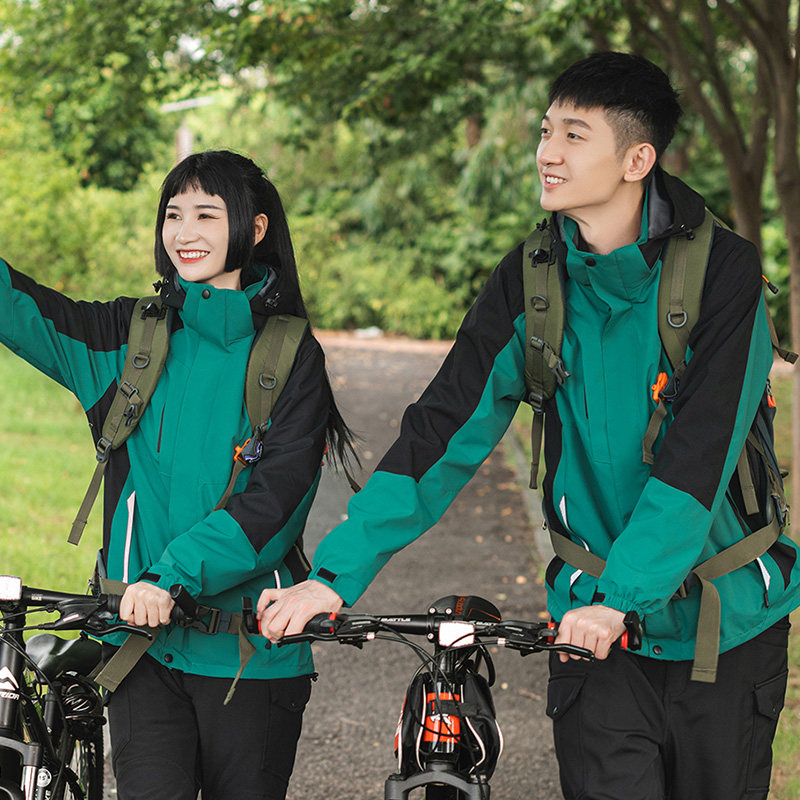 三合一户外冲锋衣定制秋冬工作服上衣男女劳保服加厚旅行服印字