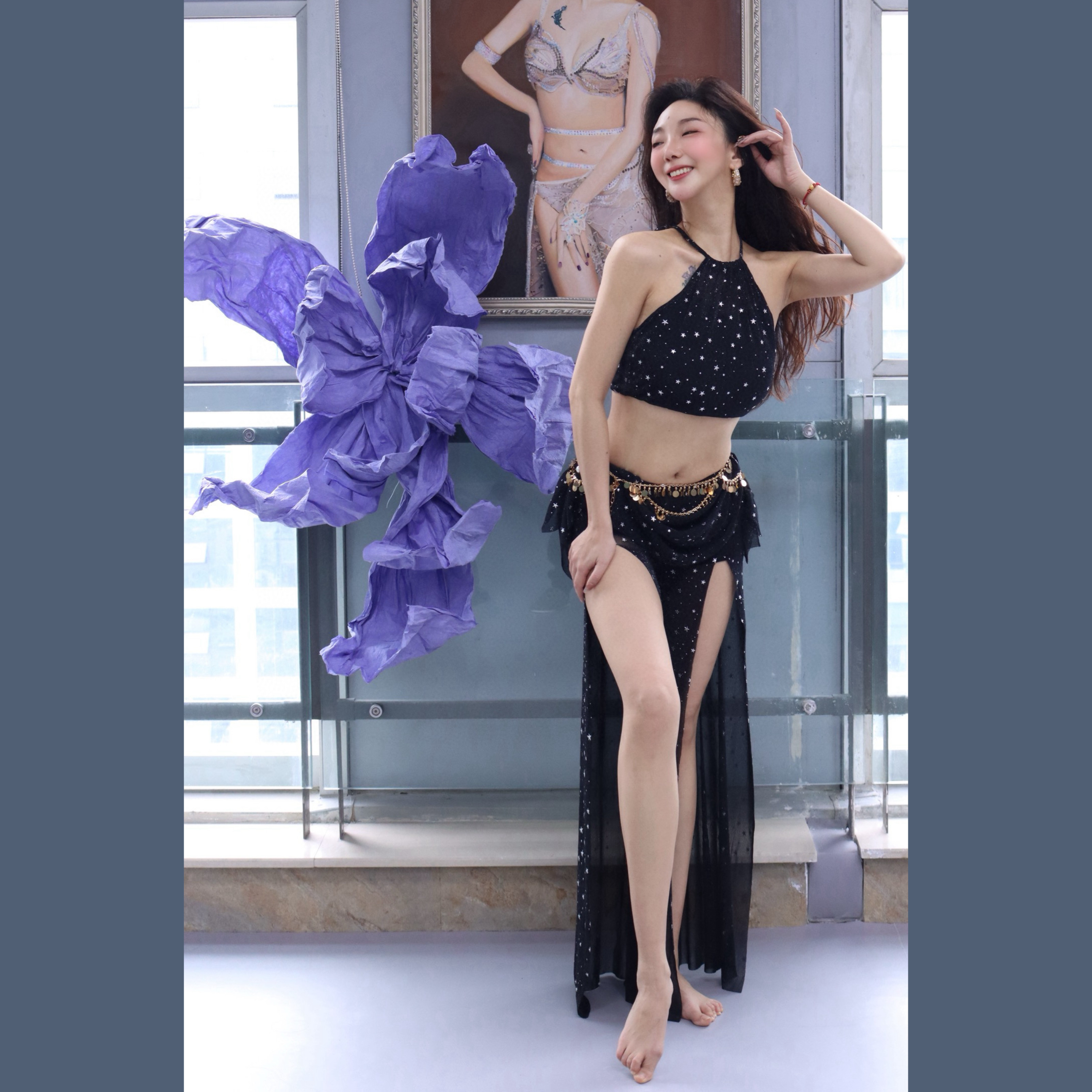 肚皮舞2025新款练功服套装东方舞蹈裤装显瘦网纱烫金套装,运动/瑜伽/健身/球迷用品,肚皮舞套装(演出服),淘宝优惠券,粉丝福利购,淘宝优惠卷