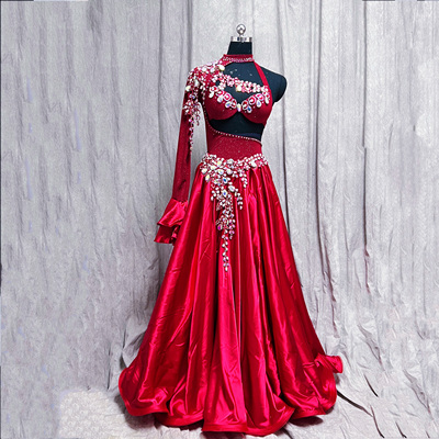 新款肚皮舞演出服表演服超大摆遮肚重工popsong东方舞定制比赛