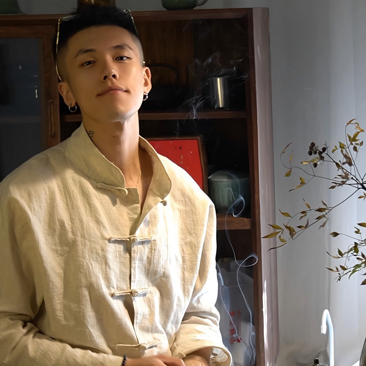新中式唐装衬衫男潮牌春秋季复古