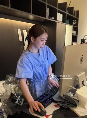 现货 韩国欧尼同款 洋气前后两穿系带褶皱泡泡袖衬衫女短袖娃娃衫