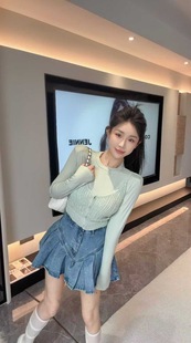 复古做旧水洗牛仔裙百褶A字半身裙 新款 现货 韩国东大门2026年春季