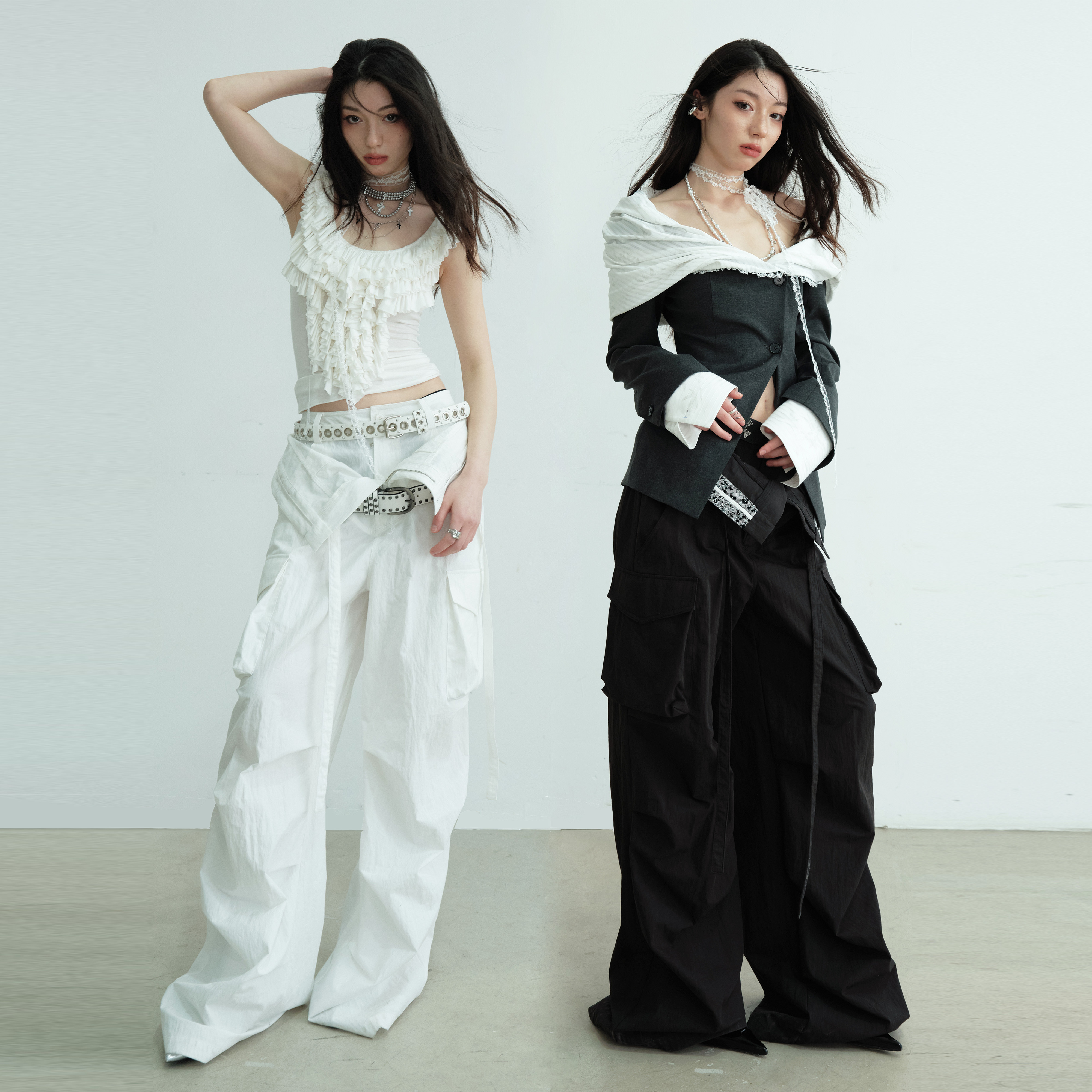 JNYLON双腰头工装风长裤