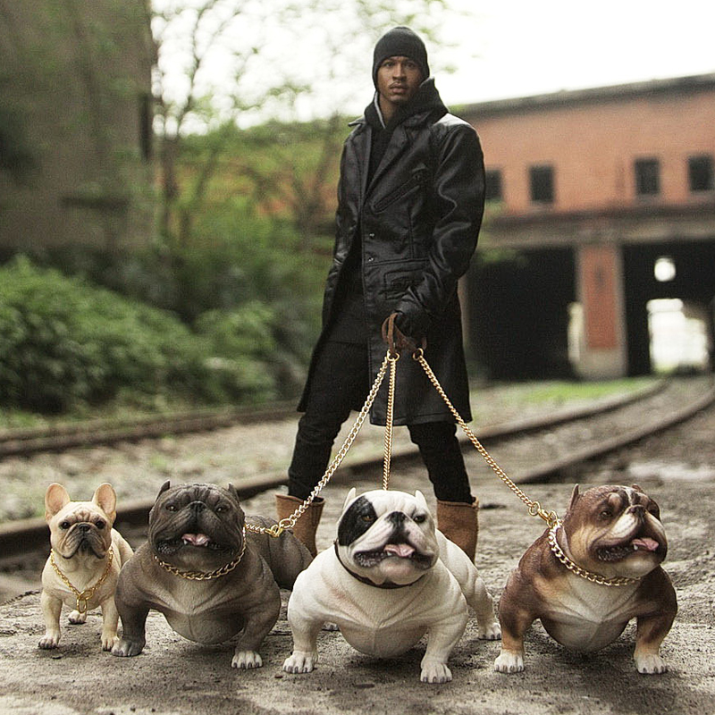 Mr.Z 1/6仿真美国恶霸犬高端模型狗模玩摆件树脂动物雕像手办饰品