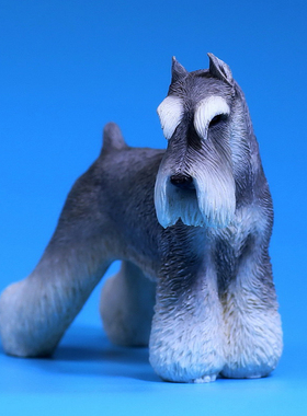 Mr.Z 雪纳瑞犬仿真狗 高端动物模型家居车载桌面树脂摆件手办模玩