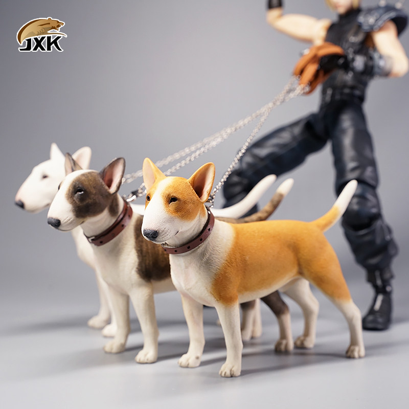 JXK 1/6 牛头梗高端动物模型仿真可爱狗树脂手办周边拍摄道具摆件