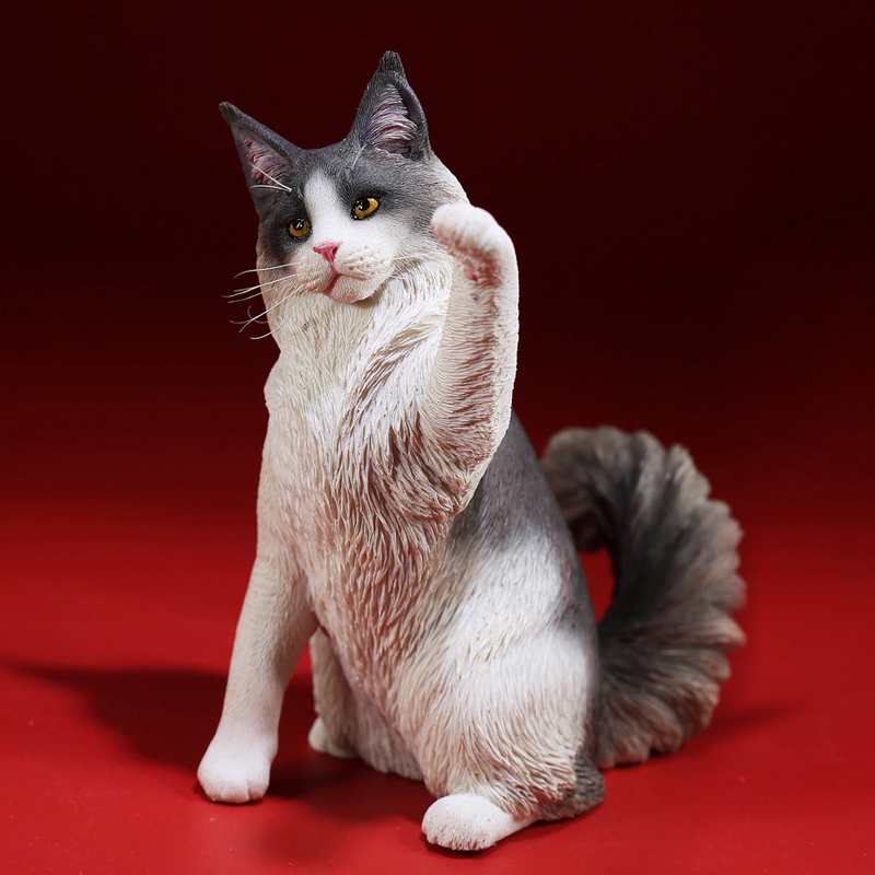 Mr.Z 缅因猫高端模型 仿真宠物小猫咪桌面迷你摆件可爱治愈系饰品