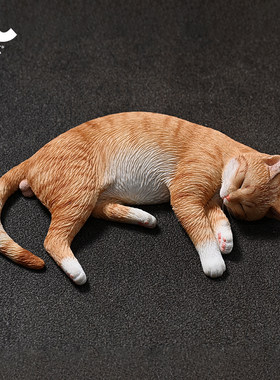 JXK1/6进击的巨猫模型动物猫咪橘猫玩偶场景配地台GK手办黑猫摆件