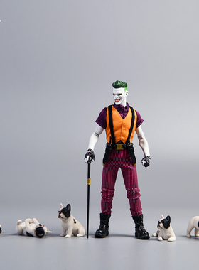 JXK 1/12迷你小法斗手办高端动物模型可爱潮玩狗狗宠物狗树脂摆件