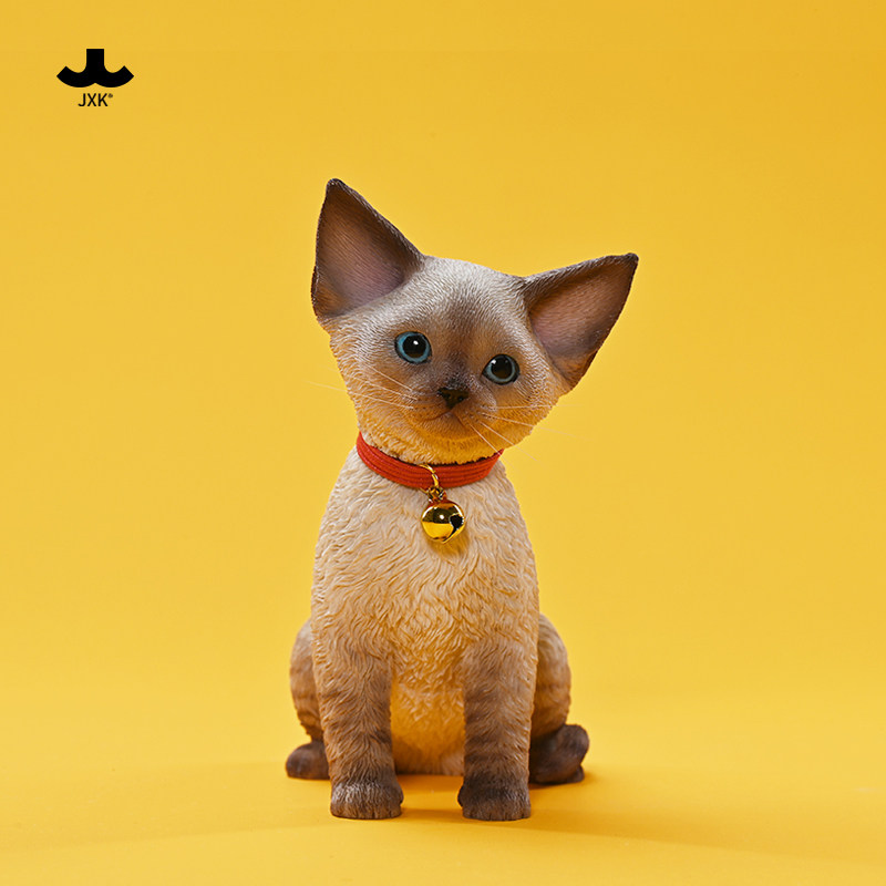 JXK德文卷毛猫2.0模型 可爱真猫咪手办家居摆件饰品配bjd潮玩偶