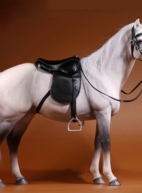 JXK 1/6温血马模型 仿真动物周边办公室树脂摆件兵人坐骑配件