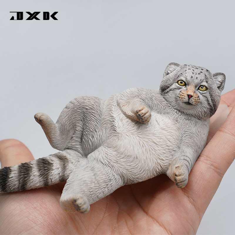 JXK 1/6 兔狲 网红可爱萌系猫科动物仿真高端模型潮玩车载摆件