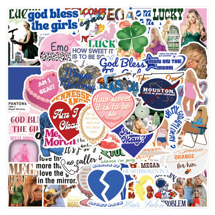 55张Megan Moroney 欧美明星梅根贴纸滑板笔记本电脑手机壳贴画