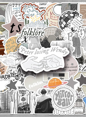 50张专辑folklore贴画taylor霉霉歌词周边咕卡手机手账本贴纸