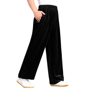 太极裤女保暖加厚金丝绒南韩绒灯笼裤练功裤运动裤男劲武秋冬新款