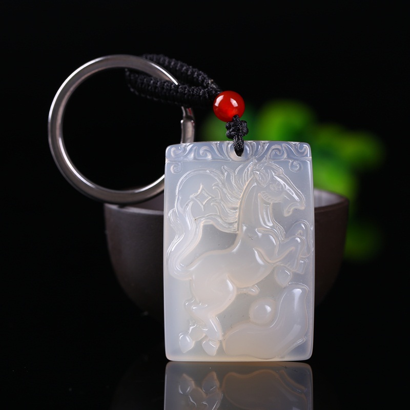 白玉髓马到成功钥匙扣 生肖马吉祥物 骏马汽车钥匙链包挂1|ruв категории автомобиль/товаров/аксессуары/переоснащение, автомобильных принадлежностей/аксессуары, за рулем личной принадлежности, автомобиль с брелок - от Buy2taobao.com для оказания профессиональной услуги покупки агента Taobao