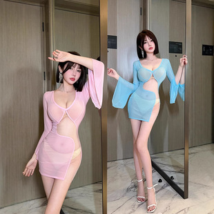 25年秋季新款性感连衣裙网纱拼接漏胸短裙t台选秀佳丽裙