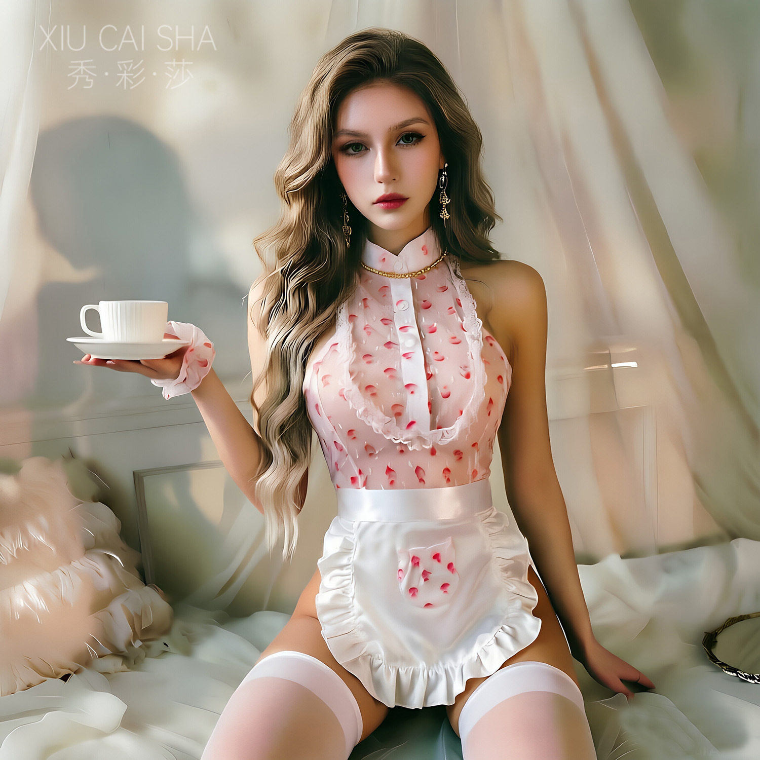 秀彩莎内衣可爱性感女*仆厨娘围裙扮演纯欲女*佣制服睡衣套
