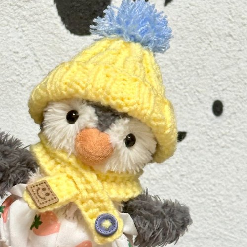 小红书企鹅网红可爱帽子围巾套装