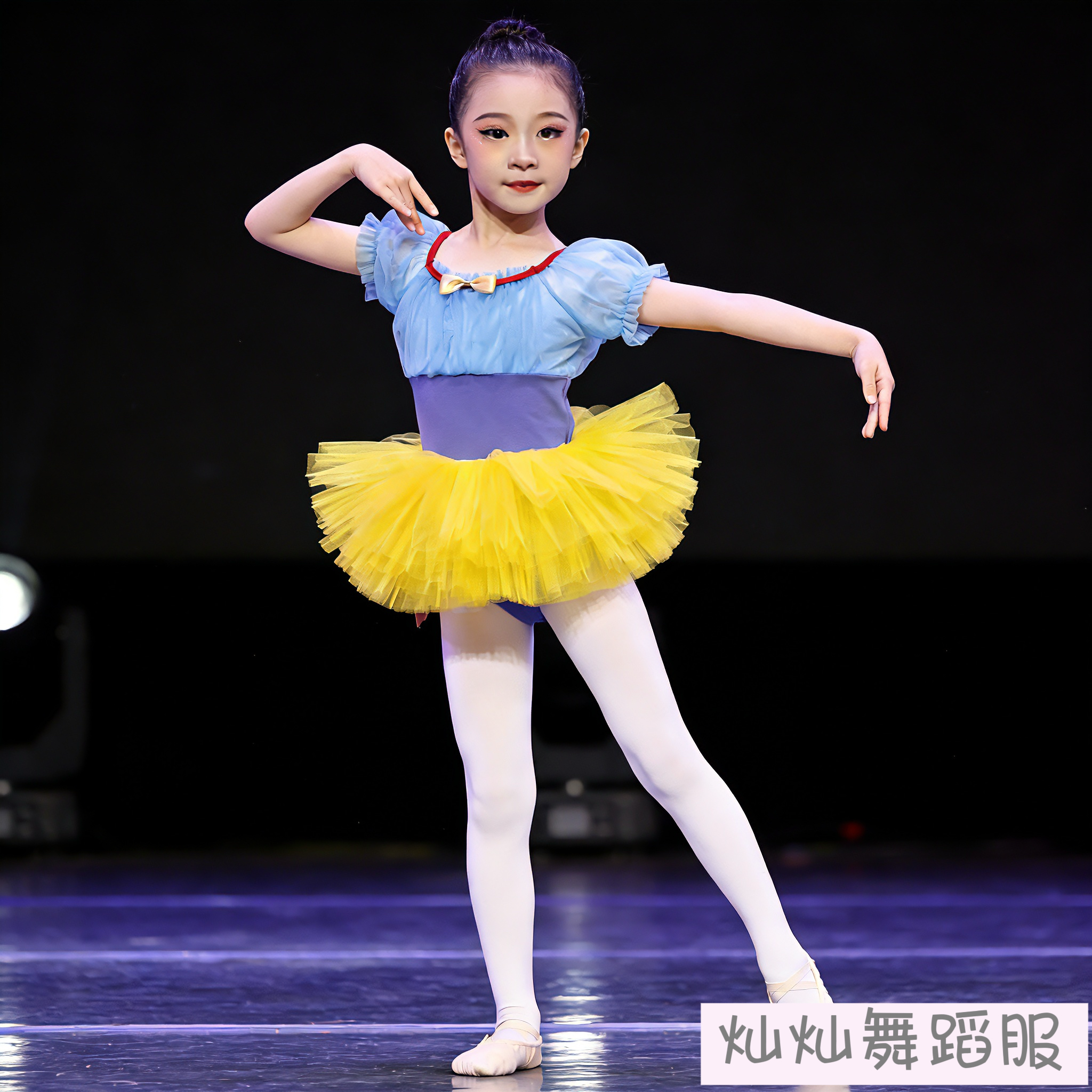 儿童舞蹈服白雪公主女童芭蕾舞裙幼儿体操服少儿夏季练功服演出服