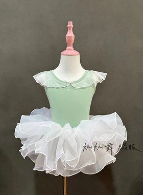 新款夏季儿童舞蹈服芭蕾舞练功服女童连体服蓬蓬裙公主裙演出服