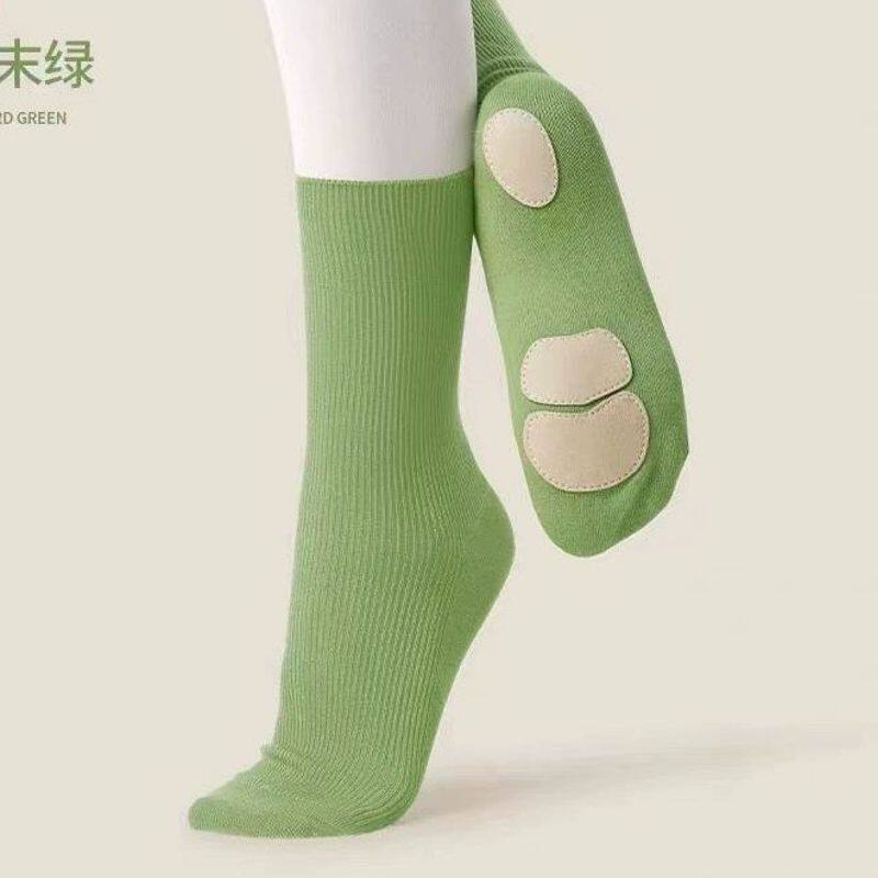 舞蹈袜中筒袜女练功专业防滑袜外穿女童彩色短袜运动健身瑜伽袜