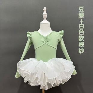 儿童秋冬新款飞飞袖舞蹈服中国舞民族舞连体服芭蕾舞演出服蓬蓬裙