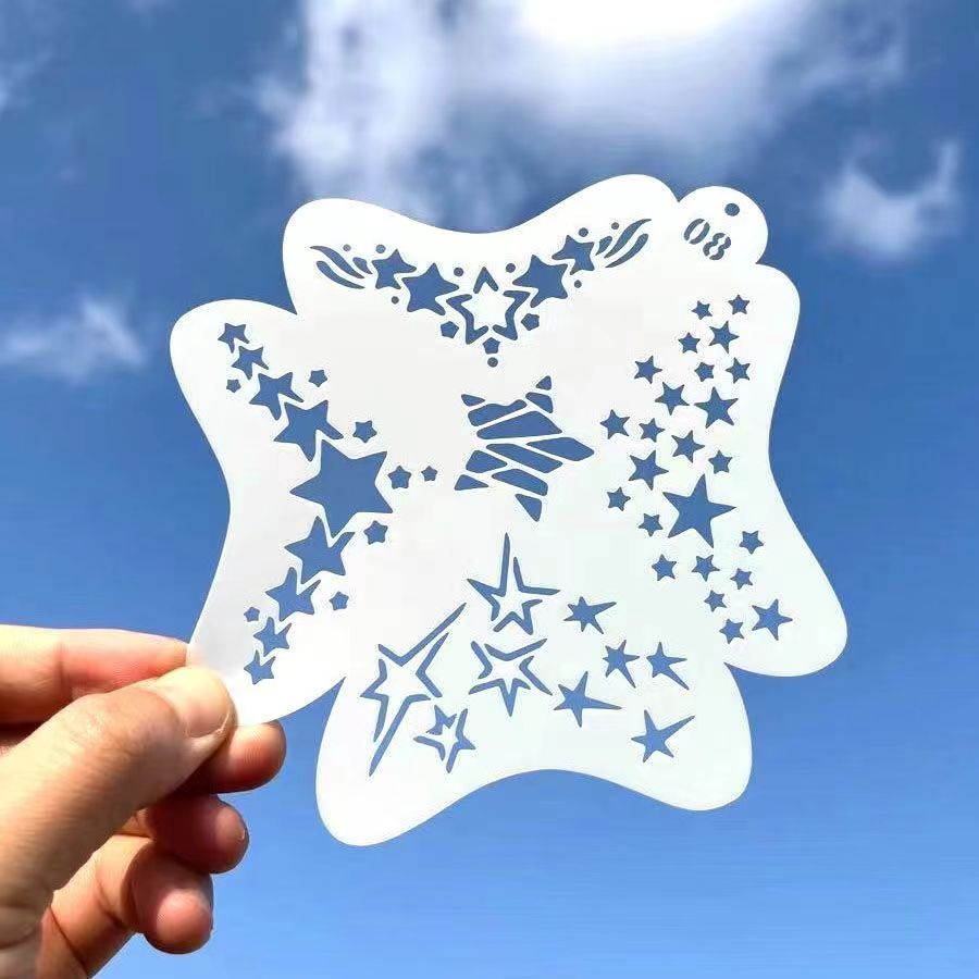 六一儿童面部彩绘镂空模板 脸绘工具印花卡通图案足球花瓣眉心贴