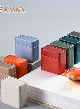 红茶绿茶马口铁便携金属罐小号长方形茶叶罐茶叶分装罐可定制CF63