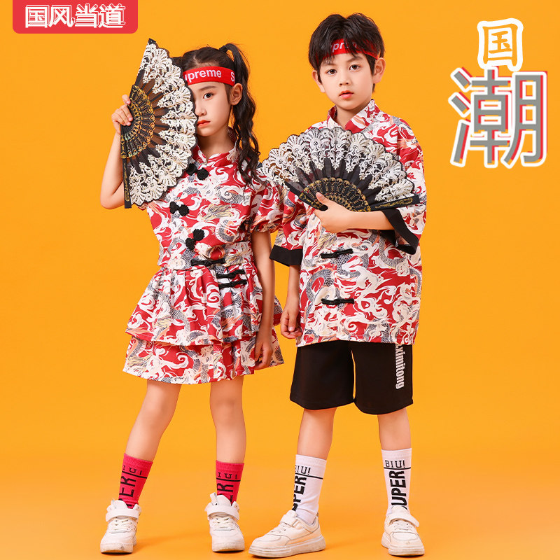 国庆儿童合唱服小学生运动会开幕式服装国潮啦啦队中国风演出服装