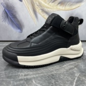 男 新款 秋冬季 头层牛皮软底防滑厚底一脚蹬真皮加棉运动休闲鞋 男鞋