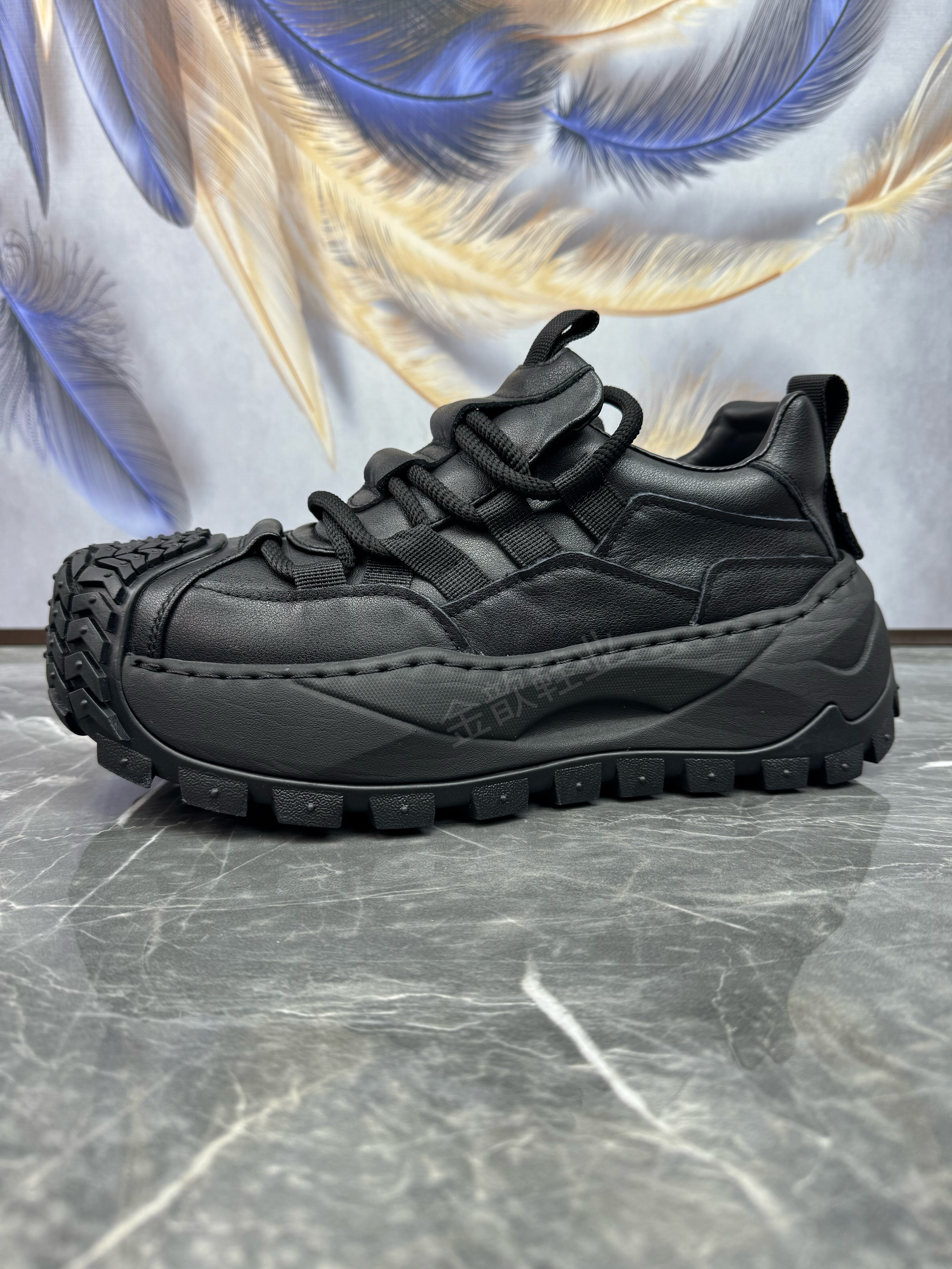 头层牛皮厚底增高防滑休闲老爹鞋