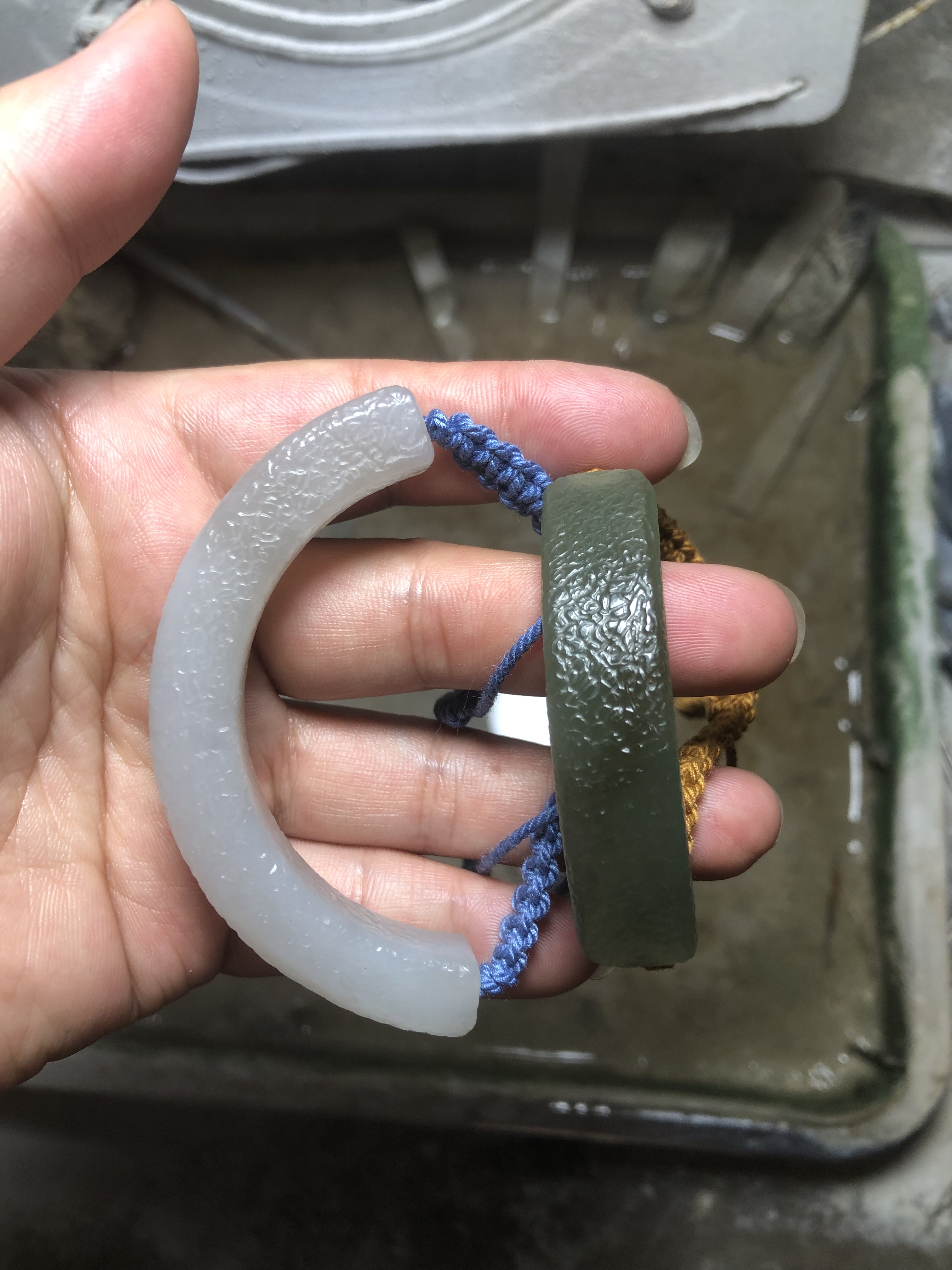 正品保真精品天然和田玉老光珠 橘皮纹路路通多宝手串手链藏式
